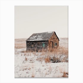 Abandoned Cabin In Field Canvas Print
