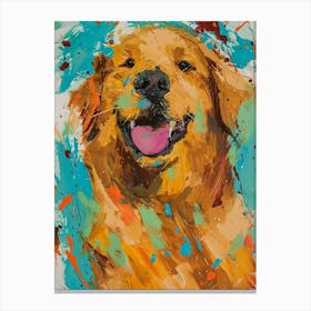 Golden Retriever Acrylic Painting 12 Canvas Print