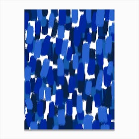 Blue And White Abstract Brush Strokes Canvas Print