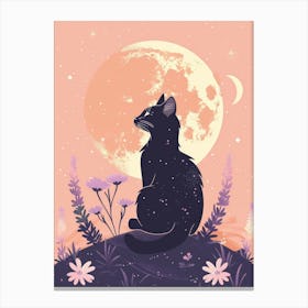 Cat In The Moonlight Canvas Print