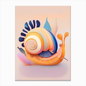 Snail With Colourful Background Illustration Canvas Print