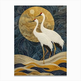 Cranes At Night 2 Canvas Print