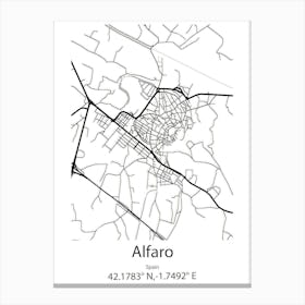 Alfaro,Spain Minimalist Map Canvas Print