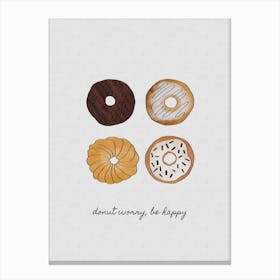 Donut Worry, Be Happy Canvas Print