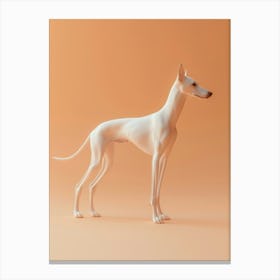 White Greyhound Dog. Generated with AI. Art Print Canvas Print