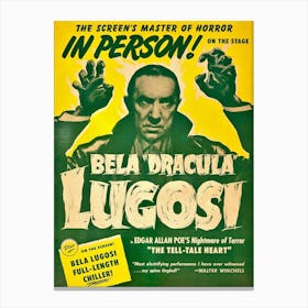 Bela Lugosi, Dracula, Movie Poster Canvas Print