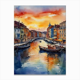 Sunset In Venice 2 Canvas Print