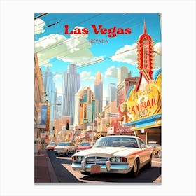 Las Vegas Nevada Casino Travel Art Illustration Canvas Print