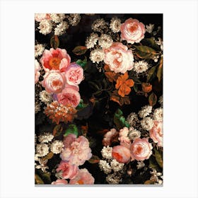 Shiny Vintage Roses Garden Canvas Print