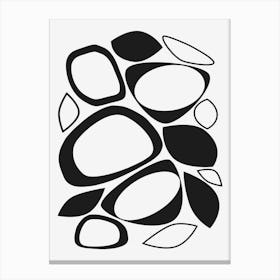 Mid Century Modern Abstract 8 Black and White Canvas Print
