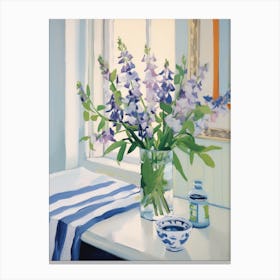 A Vase With Bluebell, Flower Bouquet 1 Canvas Print