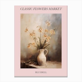 Classic Flowers Market Bluebell Floral Poster 1 Canvas Print