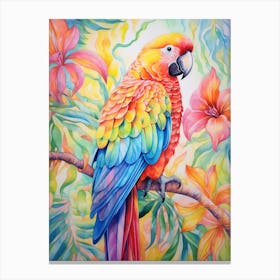 Bright Parrot Illustration 2 Canvas Print