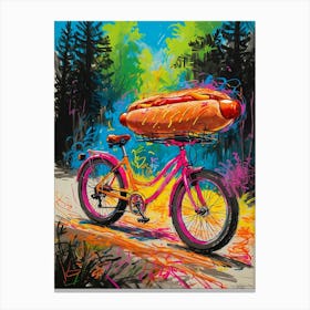 Hot Dog On A Bike 2 Canvas Print