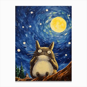 Starry Night My Neighbor Totoro Canvas Print
