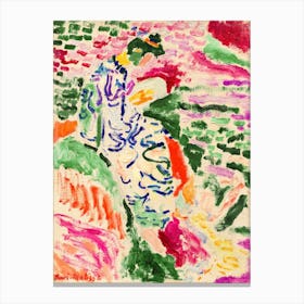 Henri Matisse Fine Art Print - La Japonaise, Woman Beside the Water, Collioure France 1905 HD Original Textured Artwork With Brush Strokes HD Remastered Vibrant Colorful Canvas Print