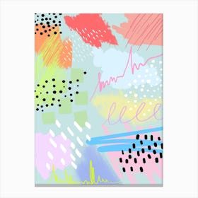 Pastel Rainbow Abstract Painting 1 Canvas Print