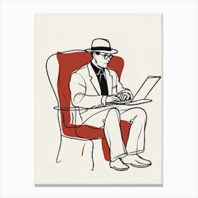 Detective Sitting In A Chair Canvas Print