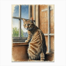 Cat By The Window 2 Canvas Print