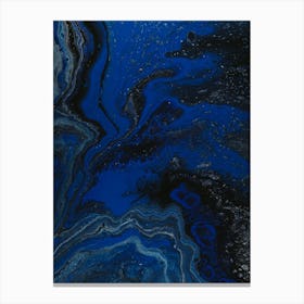 Blue And Black Abstract Painting 3 Canvas Print