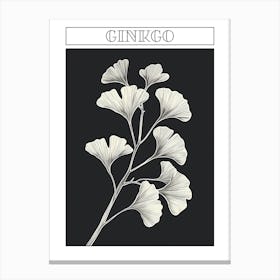 Ginkgo Tree Minimalistic Drawing 4 Poster Canvas Print