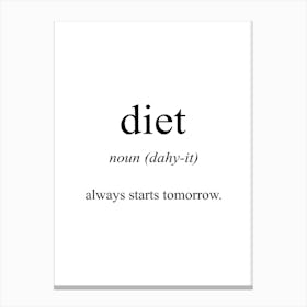 Diet Meaning Canvas Print