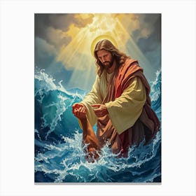 Jesus Saves Ai Canvas Print