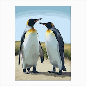 King Penguin Salisbury Plain Minimalist Illustration 1 Canvas Print