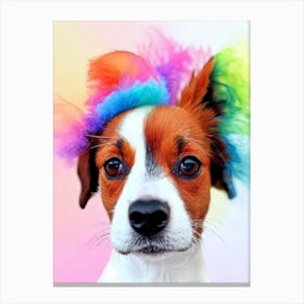 Toy Fox Terrier Rainbow Oil Painting dog Canvas Print