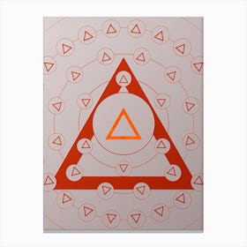 Geometric Abstract Glyph Circle Array in Tomato Red n.0260 Canvas Print