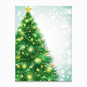 An Evergreen Christmas Tree Decorating Scene Backdrop Gracefully Adorned With Glitters Of Gold Spar (6) 1 Canvas Print