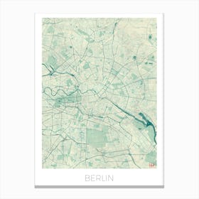 Berlin Map Vintage in Blue Canvas Print