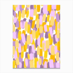 Abstract Brush Stroke Purple and Yellow Canvas Print