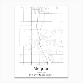 Mequon,United States Minimalist Map Lienzos