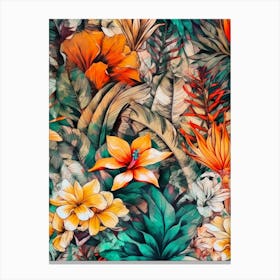 Tropical Floral Pattern  nature flora Canvas Print