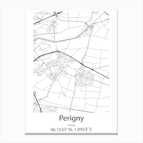 Perigny,France Minimalist Map Canvas Print