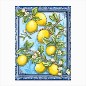 Lemons Illustration 12 Canvas Print