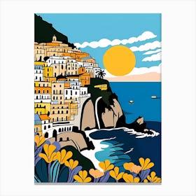 Summer In Positano Painting (154) Canvas Print