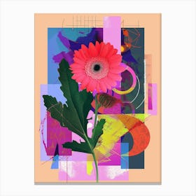 Gerbera Daisy 4 Neon Flower Collage Canvas Print