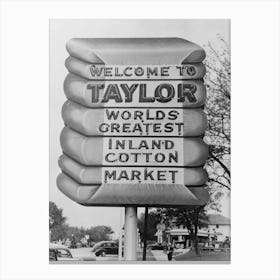 Symbol Of Cotton, Taylor, Texas By Russell Lee Canvas Print