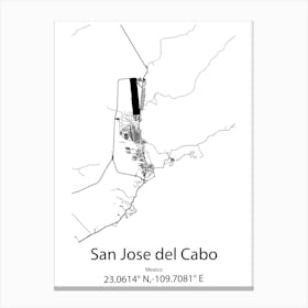 San Jose De Las Lajas,Cuba Minimalist Map Canvas Print