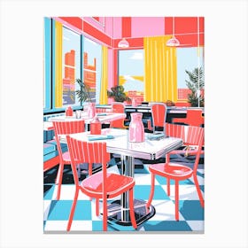 Colour Pop Retro Diner 3 Canvas Print