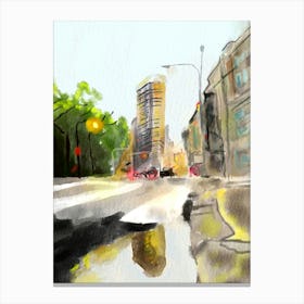 Cityscape Watercolor Painting Canvas Print