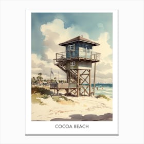Cocoa Beach Watercolor 4travel Poster Canvas Print