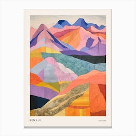 Ben Lui Scotland Colourful Mountain Illustration Poster Canvas Print