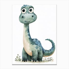 Cute Watercolour Of A Camarasaurus Dinosaur 1 Canvas Print