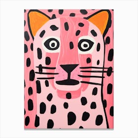 Pink Polka Dot Tiger 3 Canvas Print