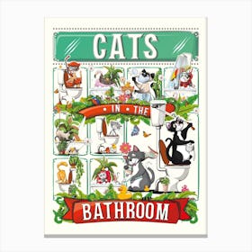 Cats In The Bathroom Canvas Print
