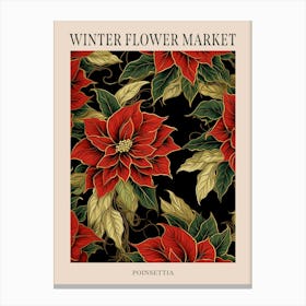 Poinsettia 1 Winter Flower Market Poster Canvas Print