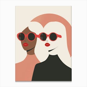 Two Women In Sunglasses Canvas Print